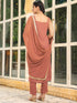 Rust Rayon Foil Printed Straight Kurta Set